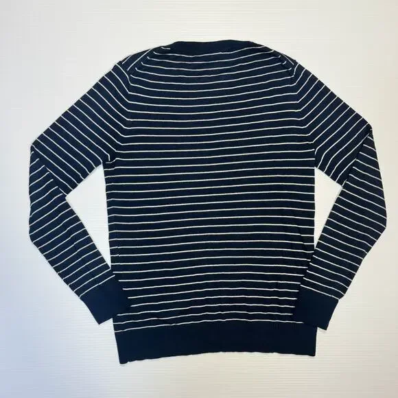 Banana Republic Silk Cashmere Striped Sweater Navy White Women’s Small Nautical - Picture 10 of 15